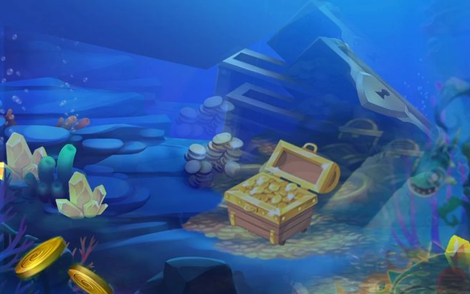 ฉากโลกใต้ทะเลและเป้าหมายเคลื่อนที่ในเกมยิงปลาของ 59g